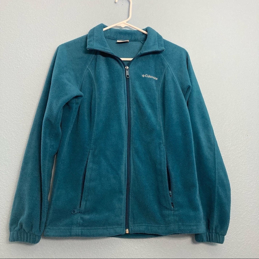Columbia Fleece Zip Up Jacket - Blue - Small